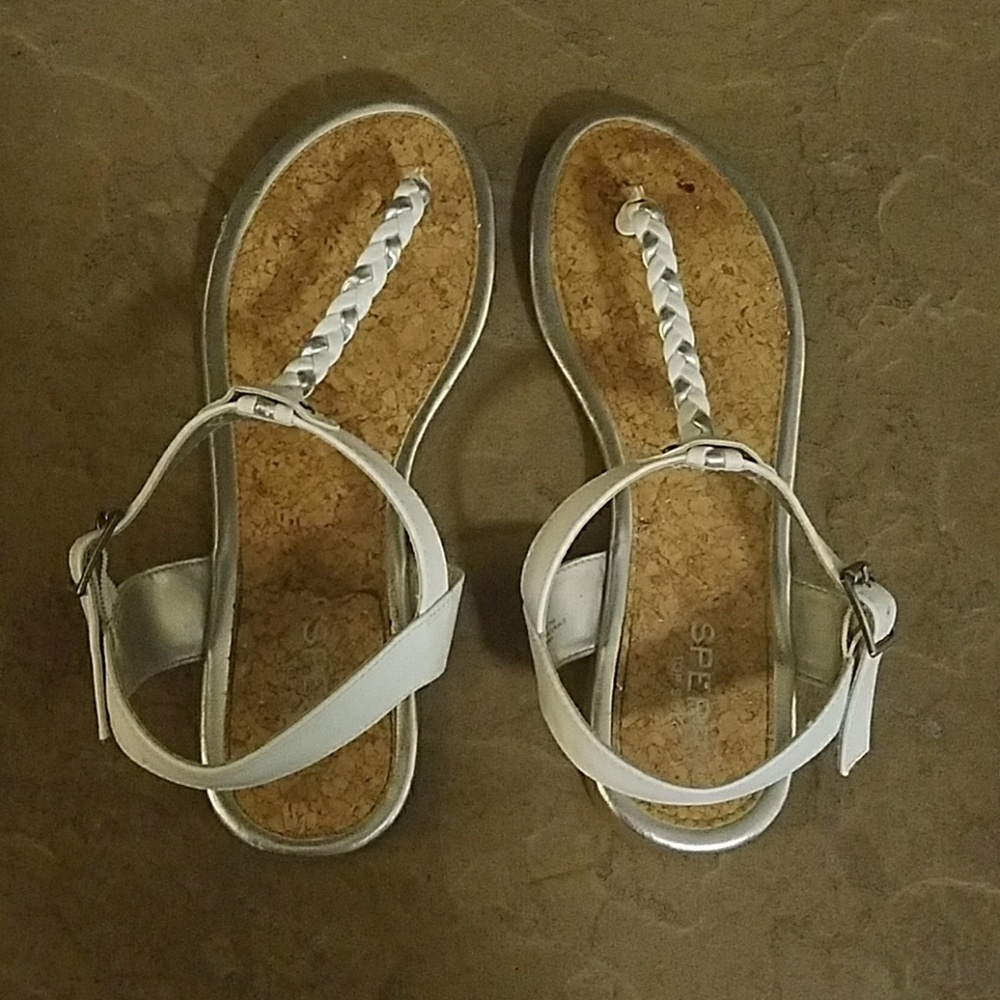 Sperry White/Silver sandals